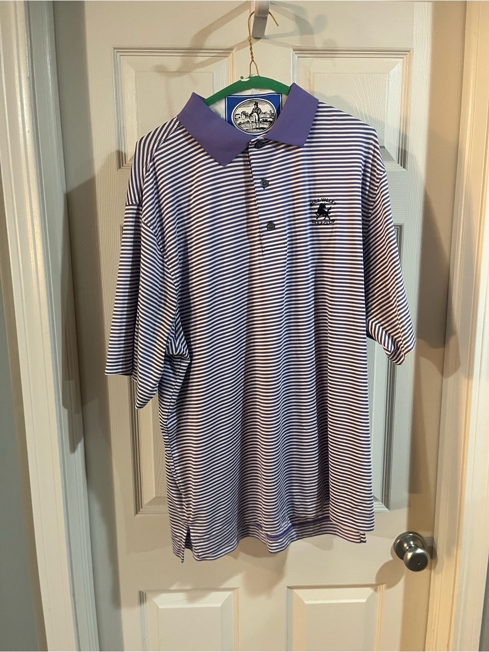 FootJoy Purple and White Striped Golf Polo